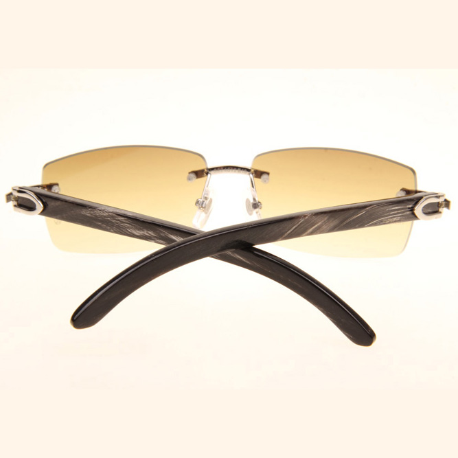 Cartier CT_3524012 Black Grey Buffalo Sunglasses In Silver Brown - DesignerGu