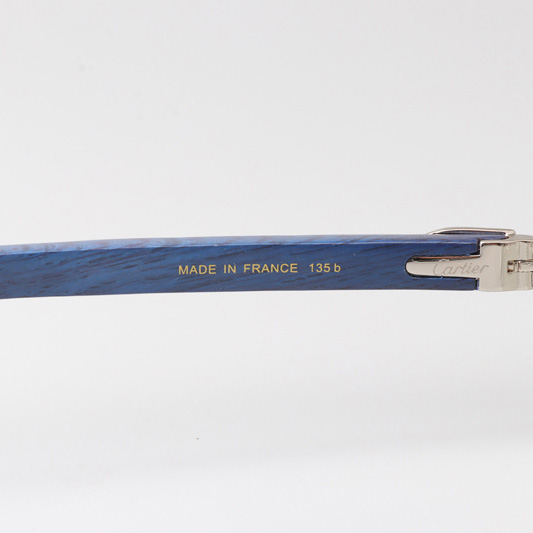 Cartier CT_3524012 Blue Arm Eyeglasses Silver - DesignerGu