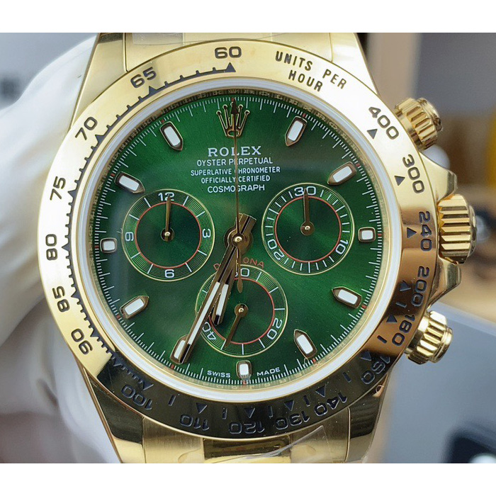 Rolex Daytona Cosmograph 116508 18k Yellow Gold Oyster Bracelet 40mm Green Dial - DesignerGu