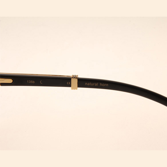 Cartier CT1990-0692 White Mix Black Buffalo Sunglasses In Gold Grey - DesignerGu