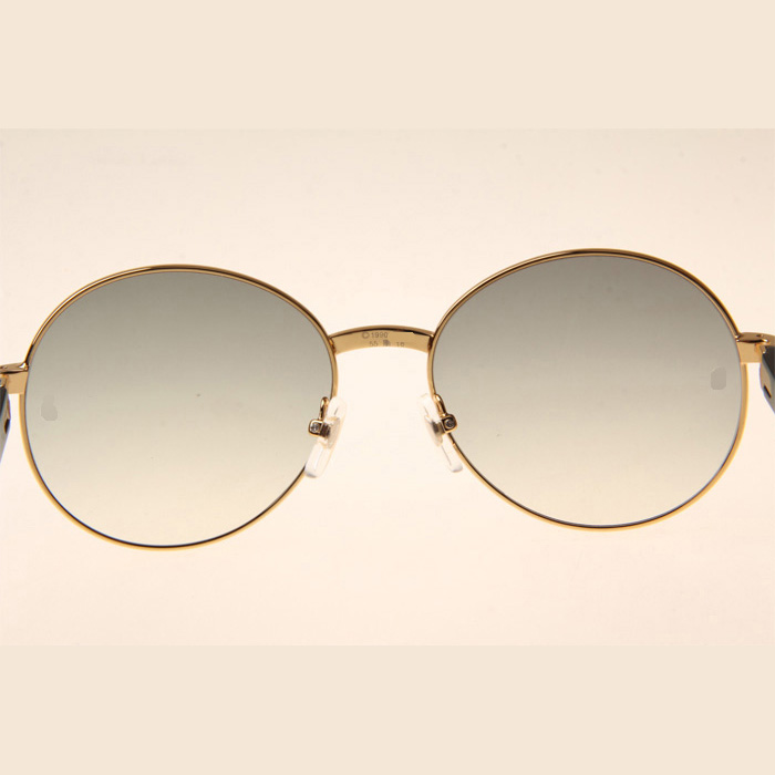 Cartier CT1990-0692 White Mix Black Buffalo Sunglasses In Gold Grey - DesignerGu