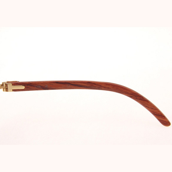 Cartier CT 3524012 Aviator Lens Wood Sunglasses In Gold Brown - DesignerGu