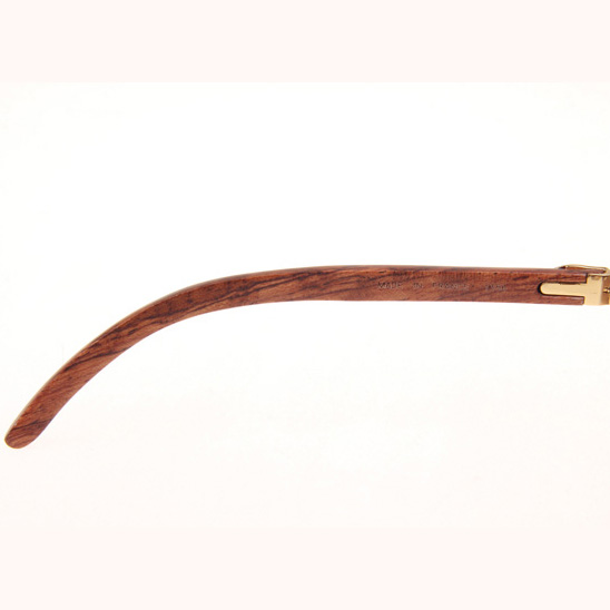 Cartier CT 3524012 Aviator Lens Wood Sunglasses In Gold Brown - DesignerGu