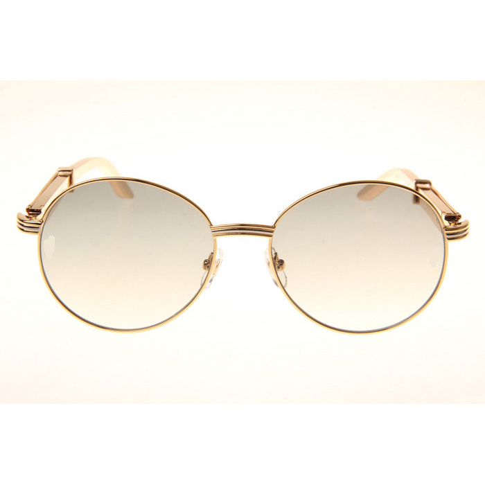Cartier CT1990-0692 Gold Stainless Steel Sunglasses In Gold Grey - DesignerGu