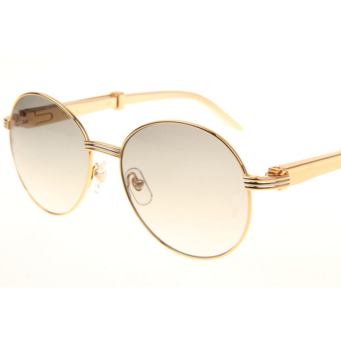 Cartier CT1990-0692 Gold Stainless Steel Sunglasses In Gold Grey - DesignerGu