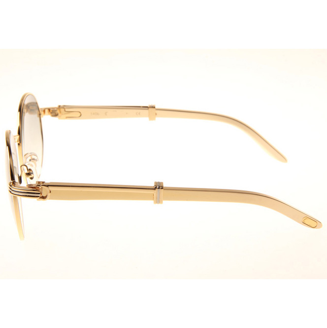 Cartier CT1990-0692 Gold Stainless Steel Sunglasses In Gold Grey - DesignerGu