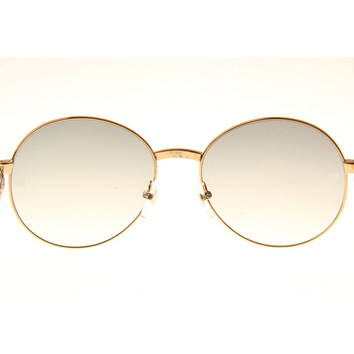 Cartier CT1990-0692 Gold Stainless Steel Sunglasses In Gold Grey - DesignerGu