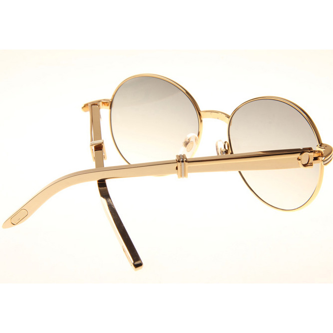 Cartier CT1990-0692 Gold Stainless Steel Sunglasses In Gold Grey - DesignerGu