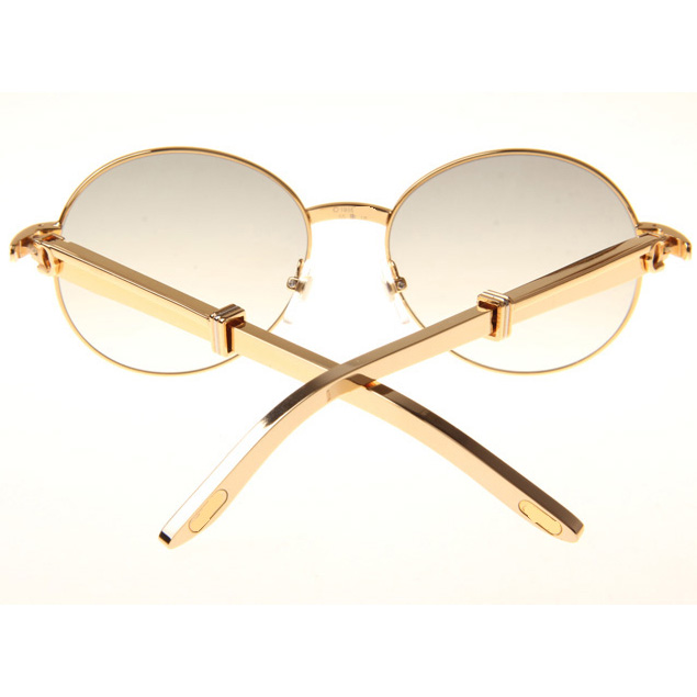 Cartier CT1990-0692 Gold Stainless Steel Sunglasses In Gold Grey - DesignerGu
