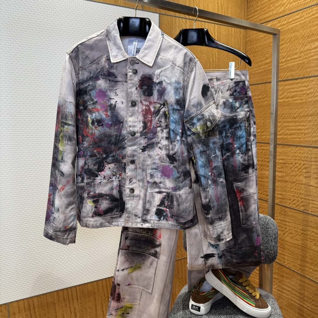 Acne Studios Jacket & Jean Trompe L'oeil Print - DesignerGu