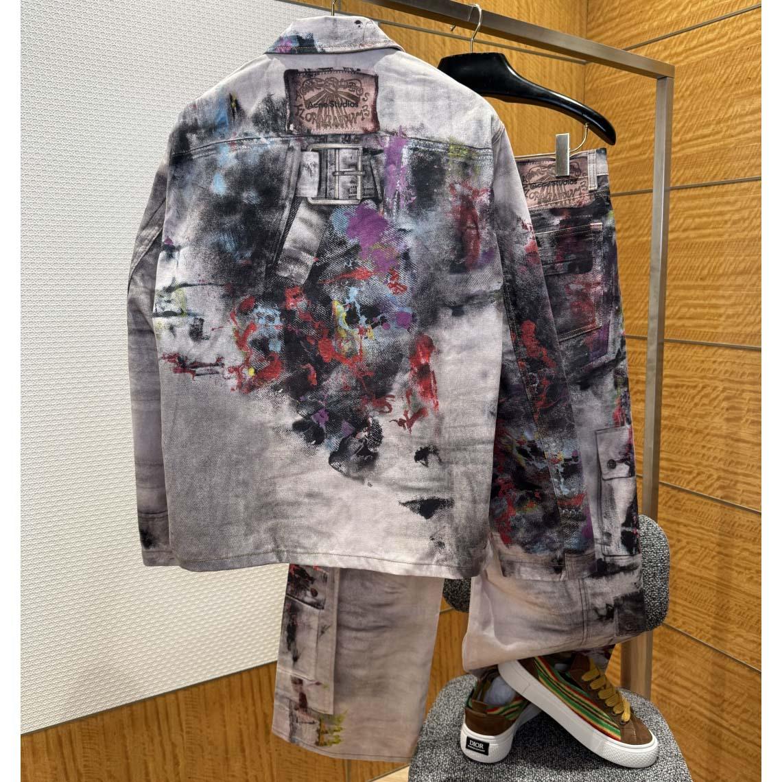 Acne Studios Jacket & Jean Trompe L'oeil Print - DesignerGu