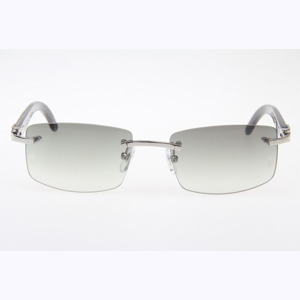 Cartier CT_3524012 Black Buffalo Sunglasses In Silver Grey - DesignerGu
