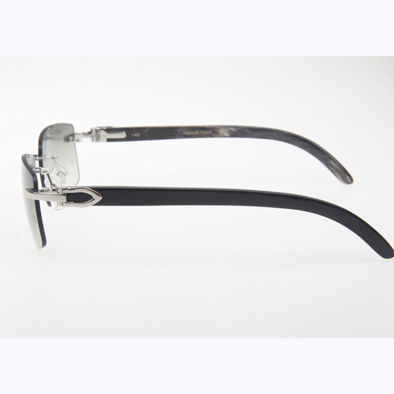 Cartier CT_3524012 Black Buffalo Sunglasses In Silver Grey - DesignerGu