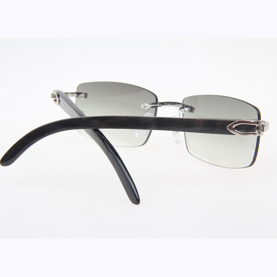 Cartier CT_3524012 Black Buffalo Sunglasses In Silver Grey - DesignerGu