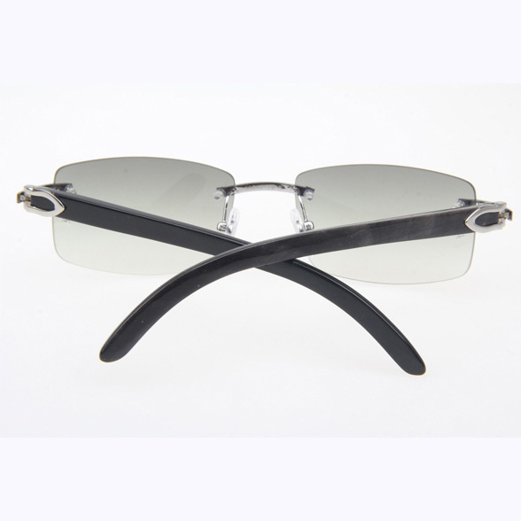 Cartier CT_3524012 Black Buffalo Sunglasses In Silver Grey - DesignerGu
