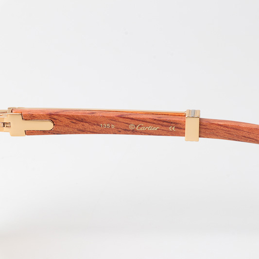 Cartier CT1990-0692 Wood Sunglasses Gold Gradient Brown - DesignerGu