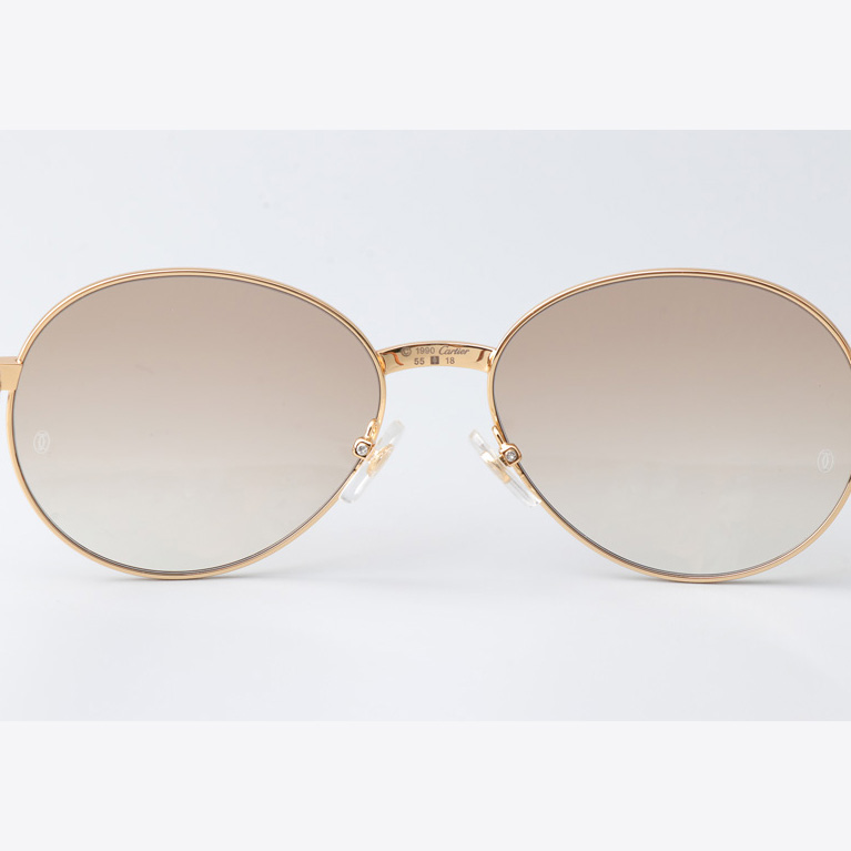 Cartier CT1990-0692 Wood Sunglasses Gold Gradient Brown - DesignerGu