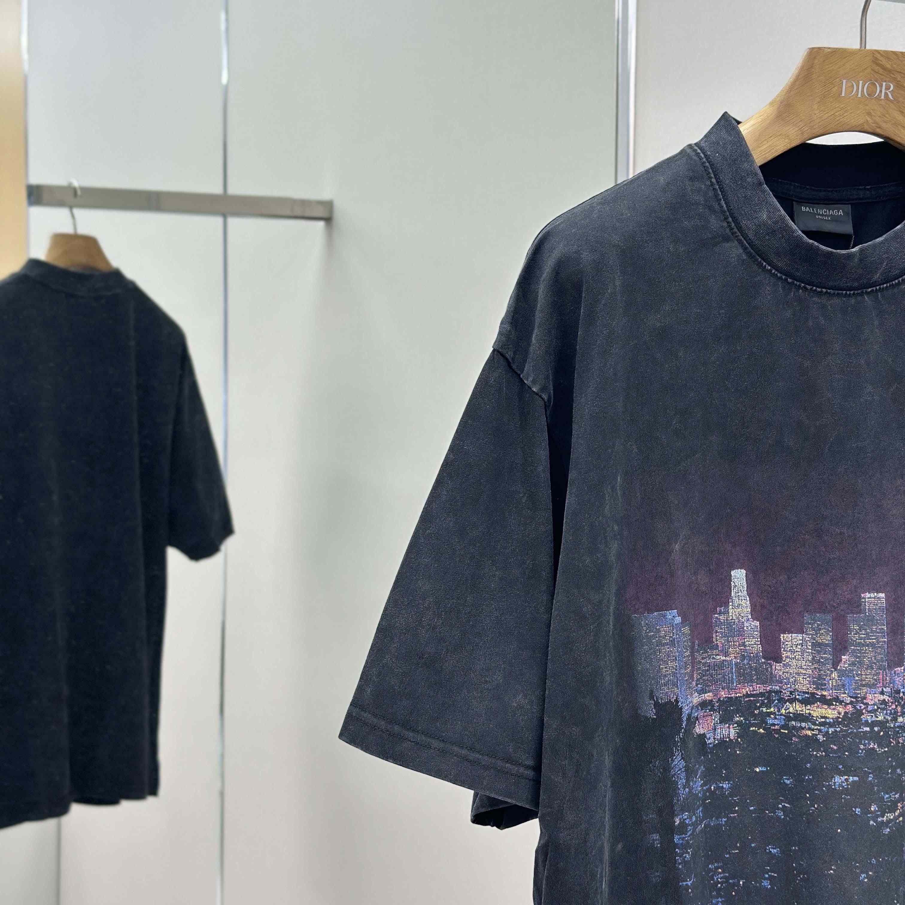 Balenciaga Taped Balenciaga Back T-Shirt Medium Fit in heather grey dry jersey - DesignerGu