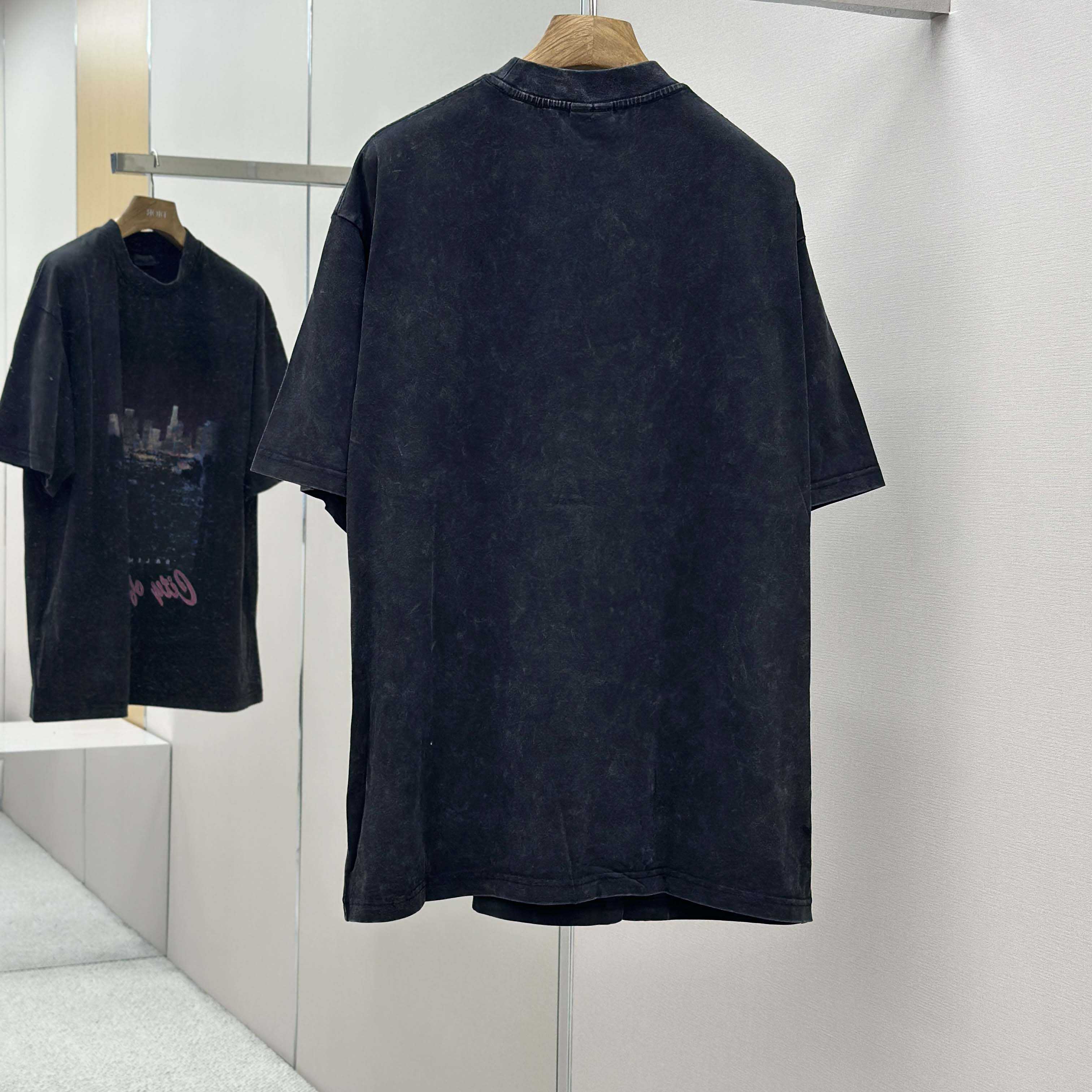 Balenciaga Taped Balenciaga Back T-Shirt Medium Fit in heather grey dry jersey - DesignerGu