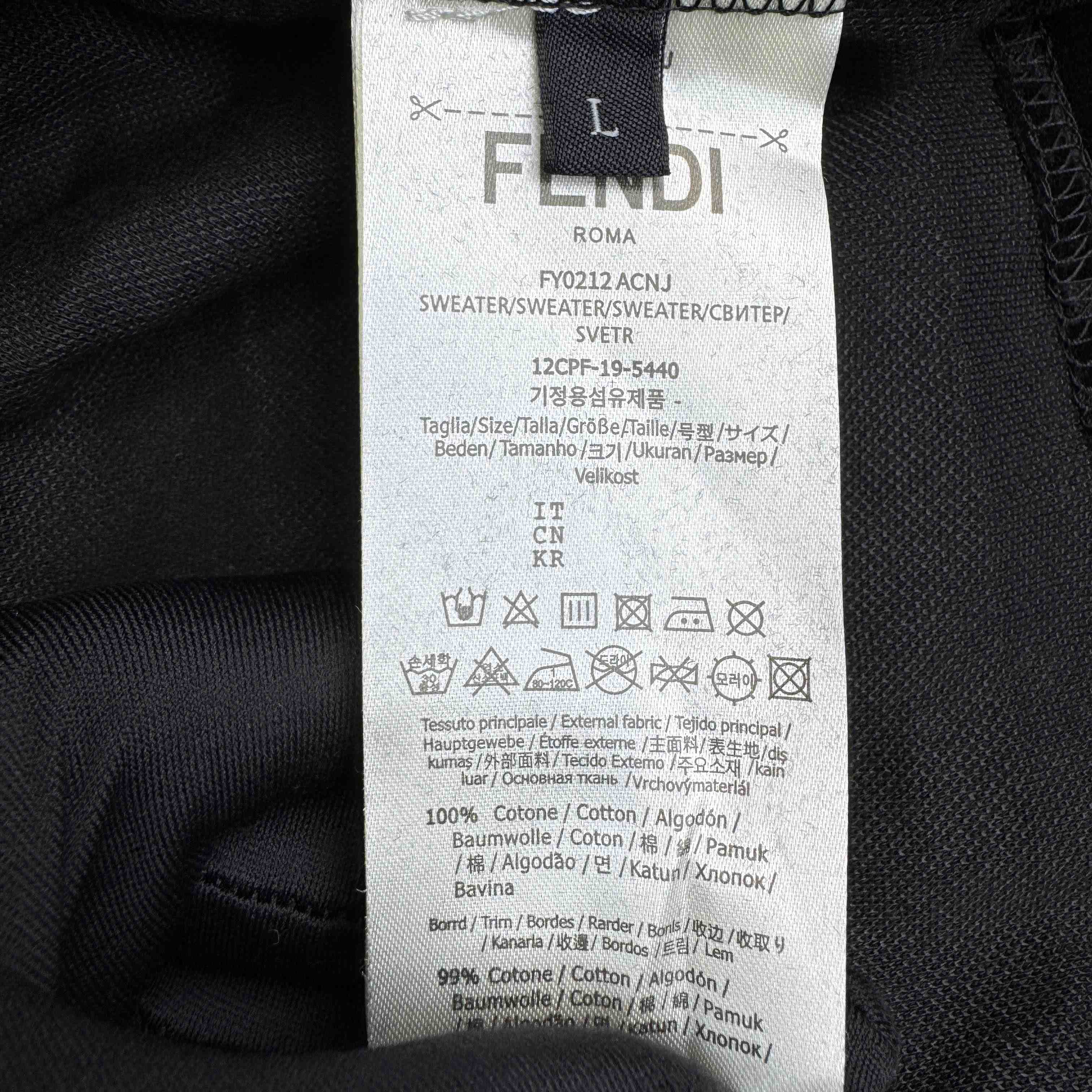 Fendi T-shirt In Black Piqué - DesignerGu