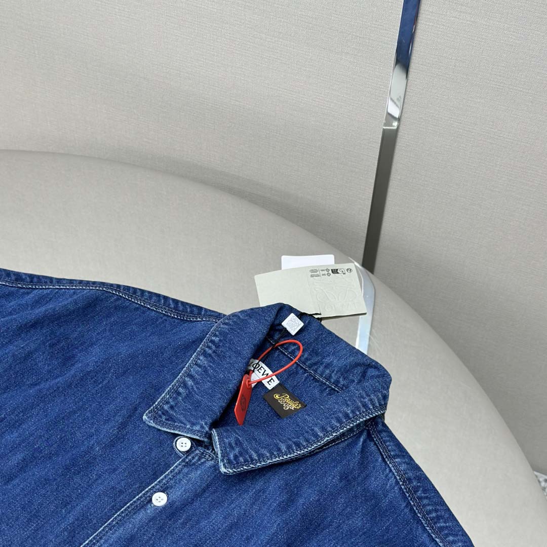 Loewe Short Sleeve Shirt In Denim - DesignerGu