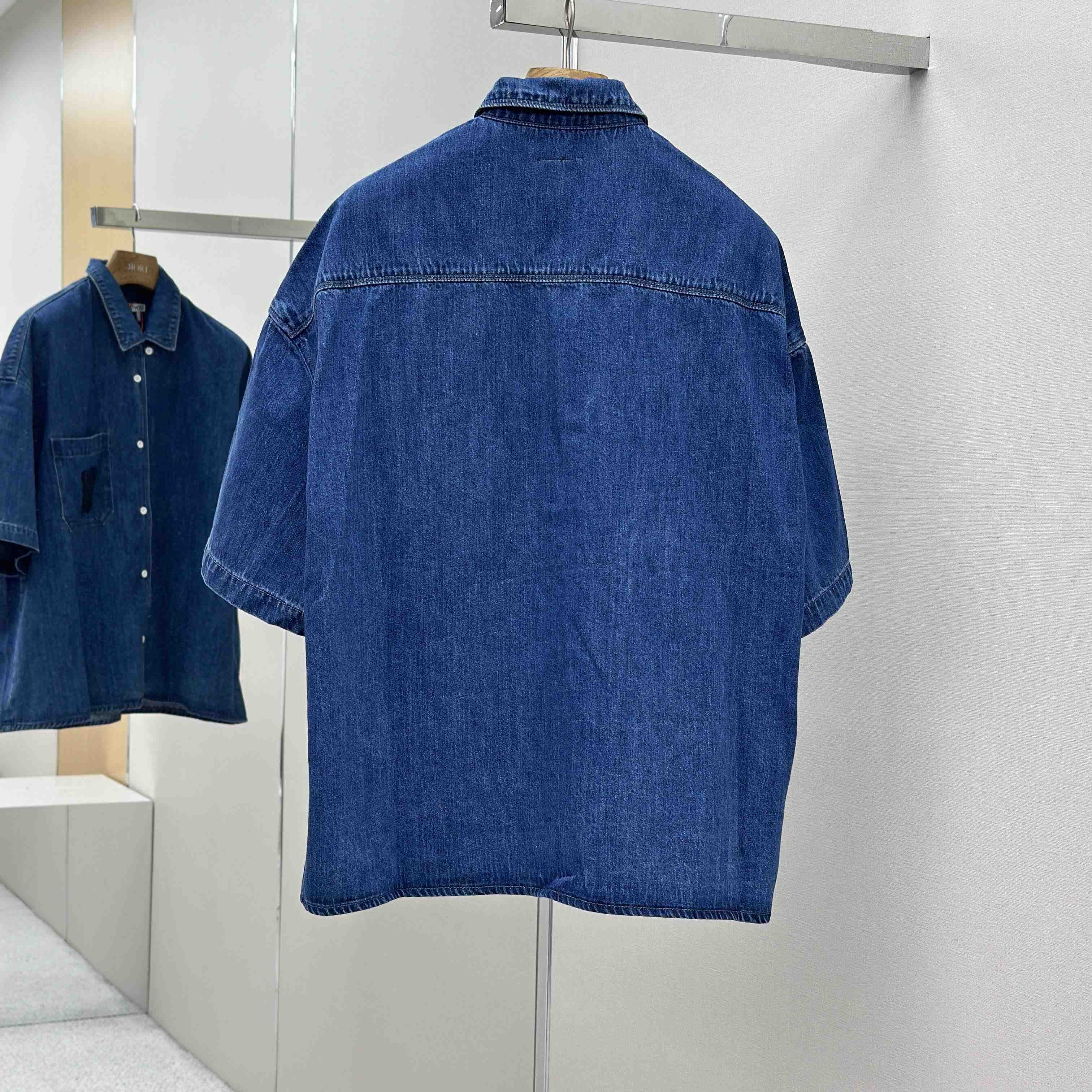 Loewe Short Sleeve Shirt In Denim - DesignerGu