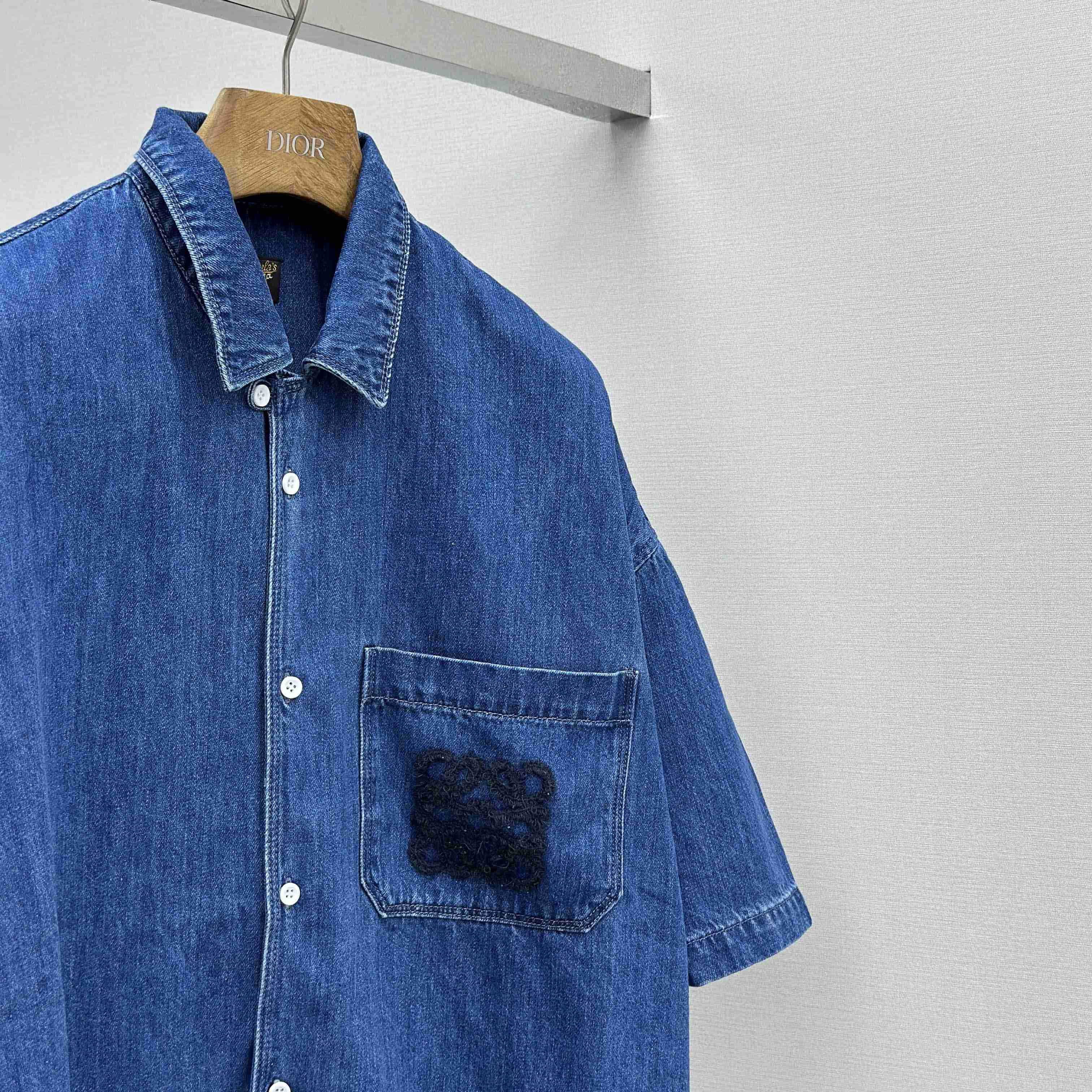 Loewe Short Sleeve Shirt In Denim - DesignerGu