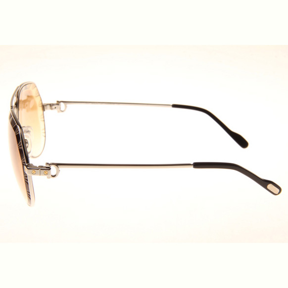 Cartier CT 1324912 Cut Lens Sunglasses In Silver Gradient Brown - DesignerGu