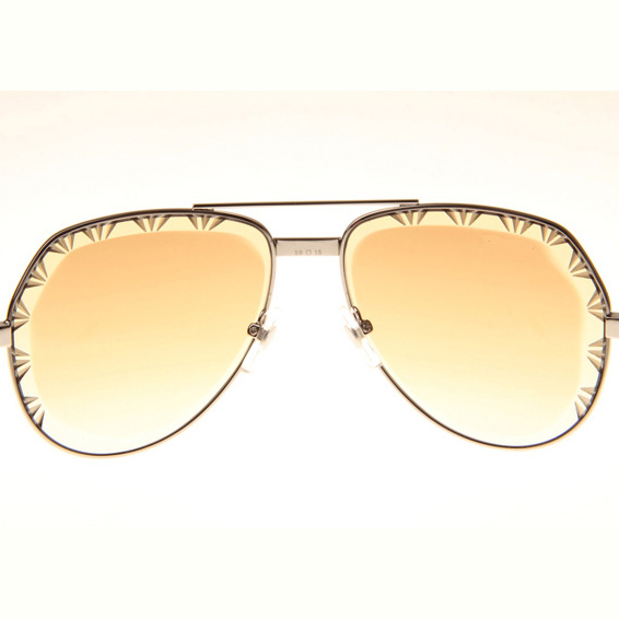 Cartier CT 1324912 Cut Lens Sunglasses In Silver Gradient Brown - DesignerGu