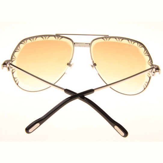 Cartier CT 1324912 Cut Lens Sunglasses In Silver Gradient Brown - DesignerGu