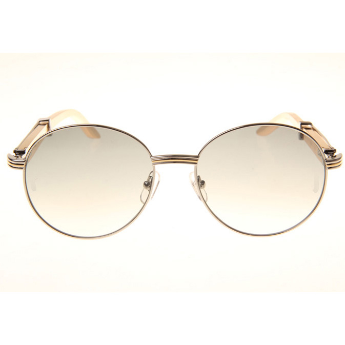 Cartier CT1990-0692 Gold Stainless Steel Sunglasses In Silver Grey - DesignerGu