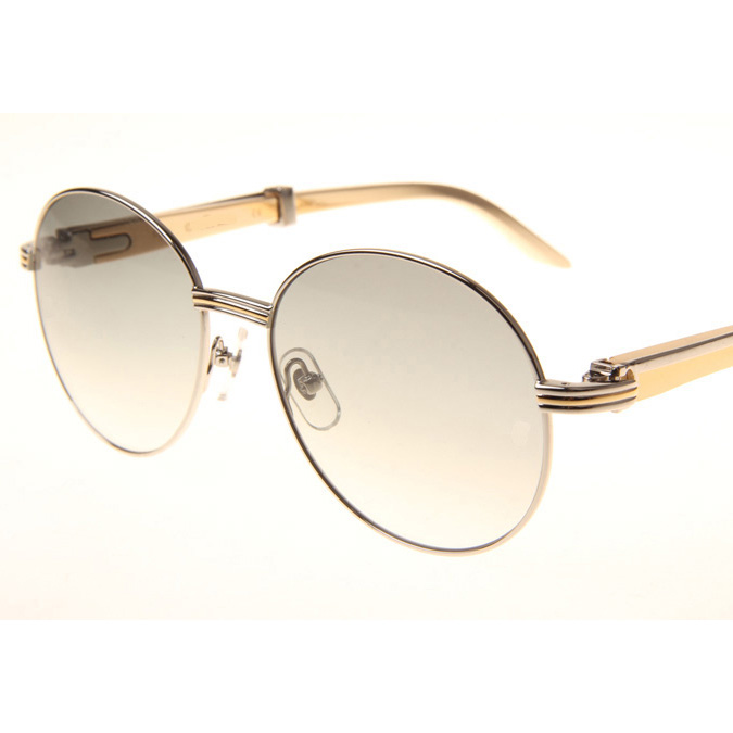 Cartier CT1990-0692 Gold Stainless Steel Sunglasses In Silver Grey - DesignerGu
