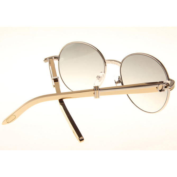 Cartier CT1990-0692 Gold Stainless Steel Sunglasses In Silver Grey - DesignerGu