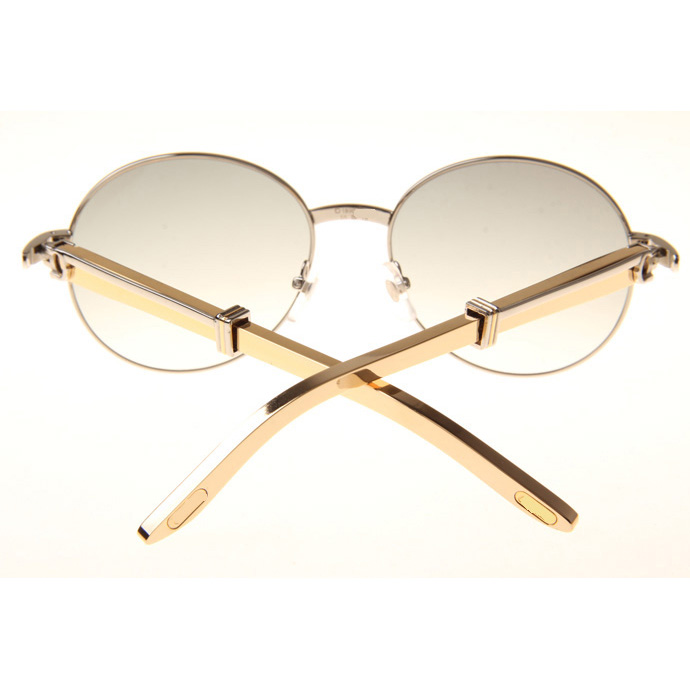 Cartier CT1990-0692 Gold Stainless Steel Sunglasses In Silver Grey - DesignerGu