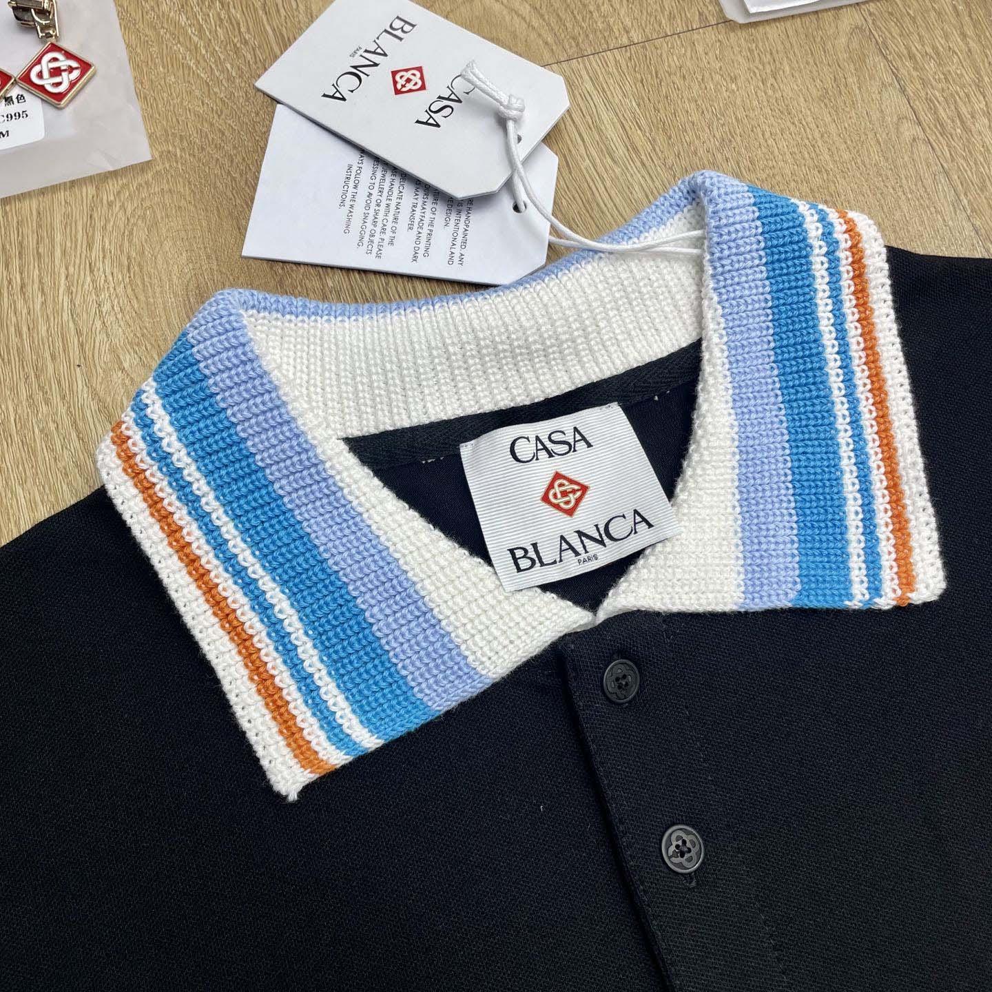 Casablanca Organic-cotton Polo Shirt   c1051 - DesignerGu