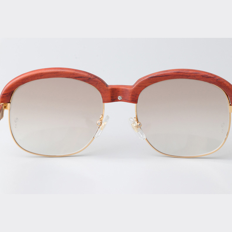 Cartier CT_1116679 Wood Sunglasses Gold Gradient Brown - DesignerGu