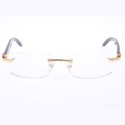 Cartier CT_3524012 Black Buffalo Eyeglasses In Gold - DesignerGu