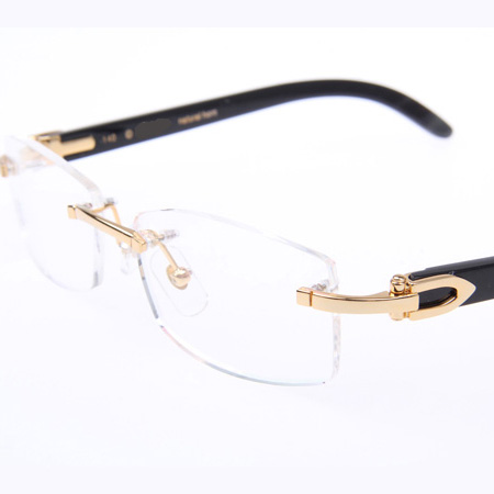 Cartier CT_3524012 Black Buffalo Eyeglasses In Gold - DesignerGu