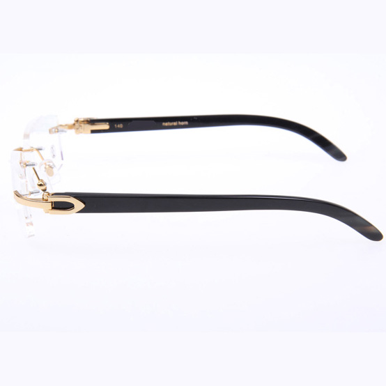 Cartier CT_3524012 Black Buffalo Eyeglasses In Gold - DesignerGu