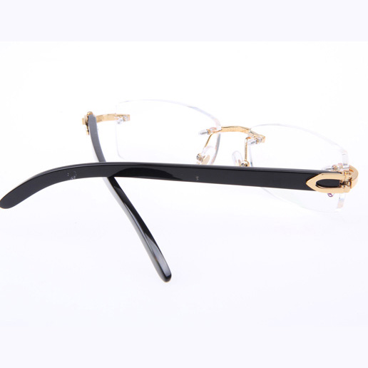 Cartier CT_3524012 Black Buffalo Eyeglasses In Gold - DesignerGu