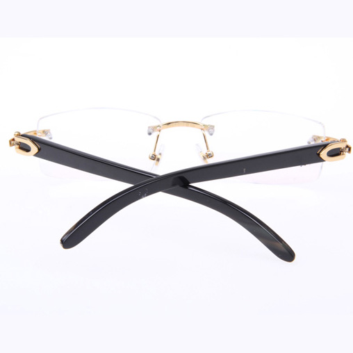 Cartier CT_3524012 Black Buffalo Eyeglasses In Gold - DesignerGu