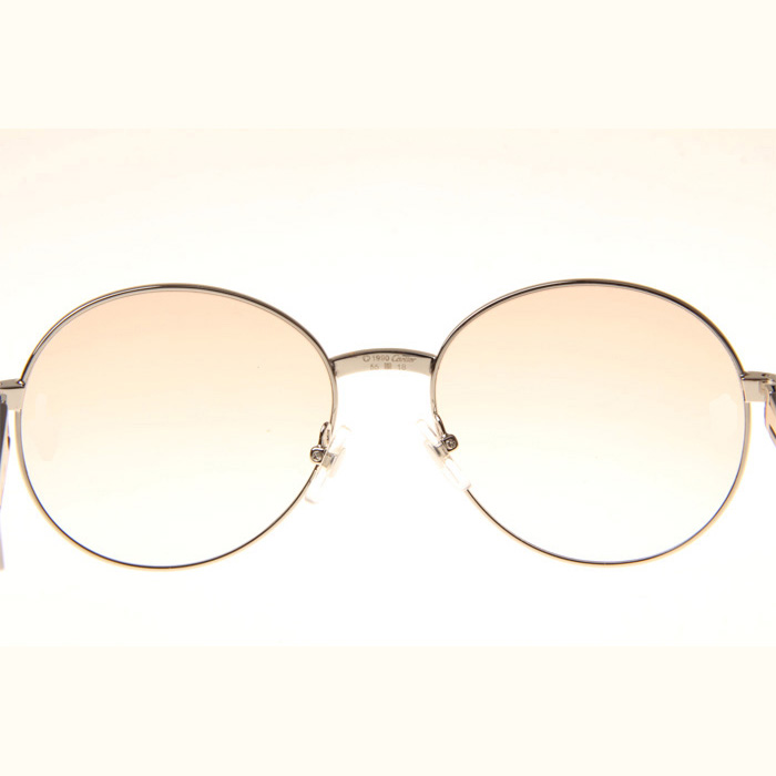 Cartier CT1990-0692 White Mix Black Buffalo Sunglasses In Silver Brown - DesignerGu