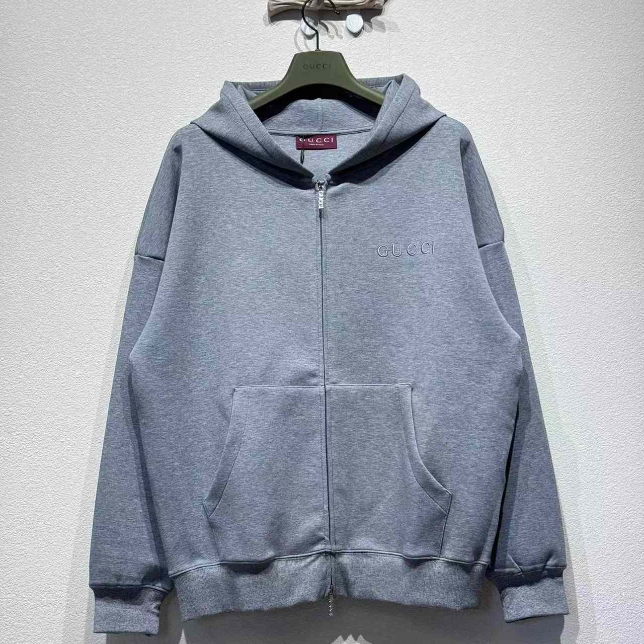 Gucci Embroidered Hooded Jersey Sweatshirt - DesignerGu