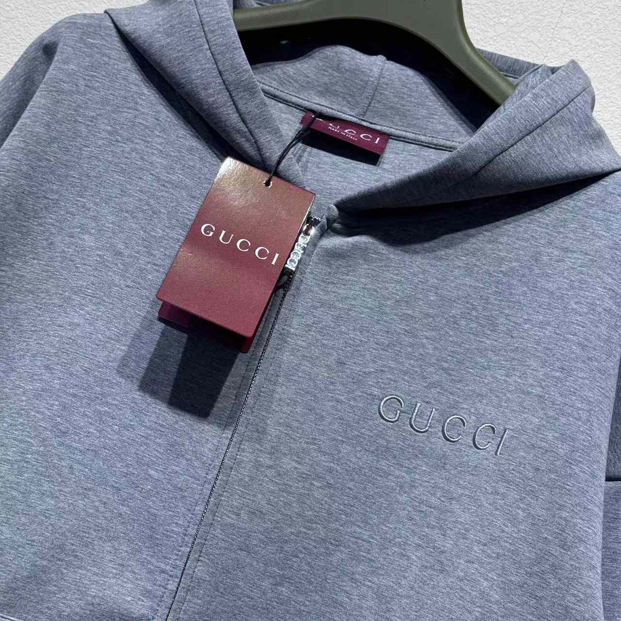 Gucci Embroidered Hooded Jersey Sweatshirt - DesignerGu