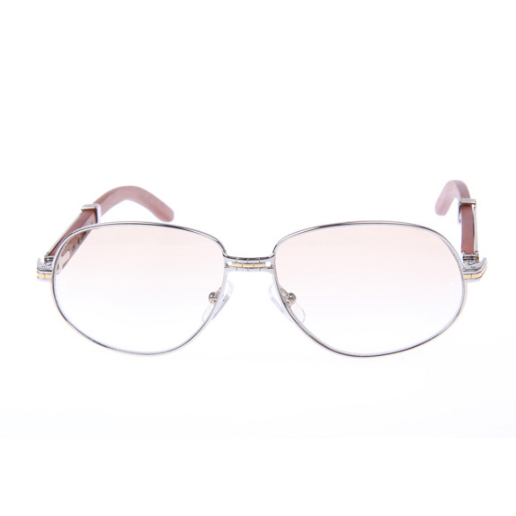 Cartier CT566 Wood Sunglasses In Silver   - DesignerGu