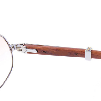 Cartier CT566 Wood Sunglasses In Silver   - DesignerGu