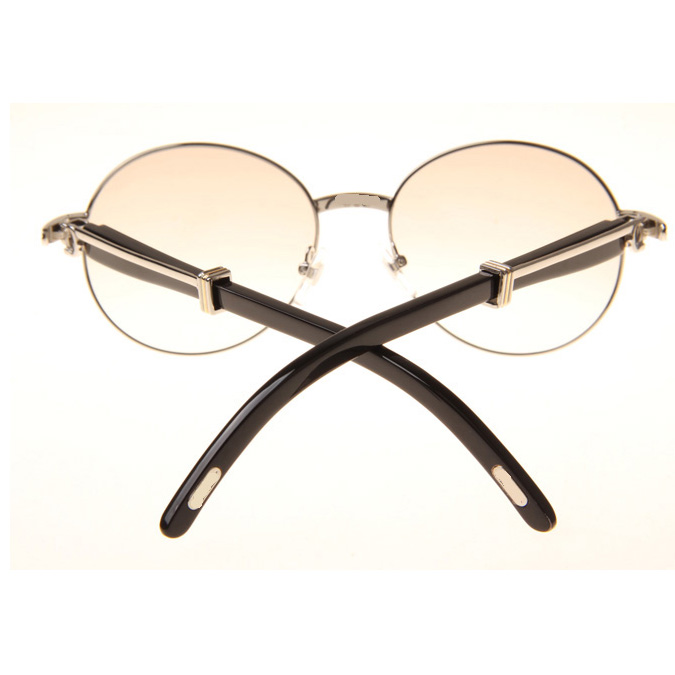 Cartier CT1990-0692 Black Buffalo Sunglasses In Silver Brown - DesignerGu