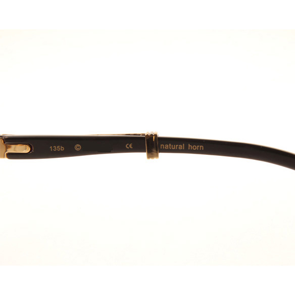 Cartier CT1990-0692 Black Buffalo Sunglasses In Gold Brown - DesignerGu