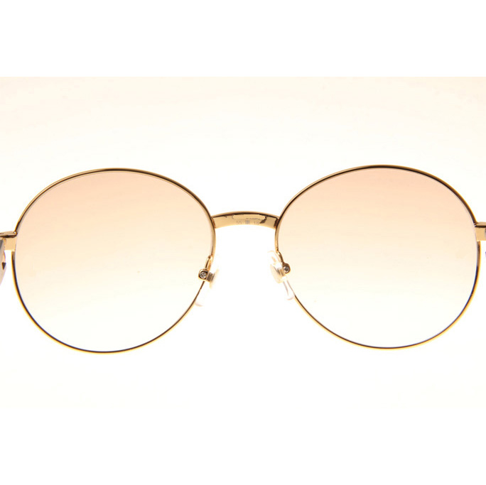Cartier CT1990-0692 Black Buffalo Sunglasses In Gold Brown - DesignerGu