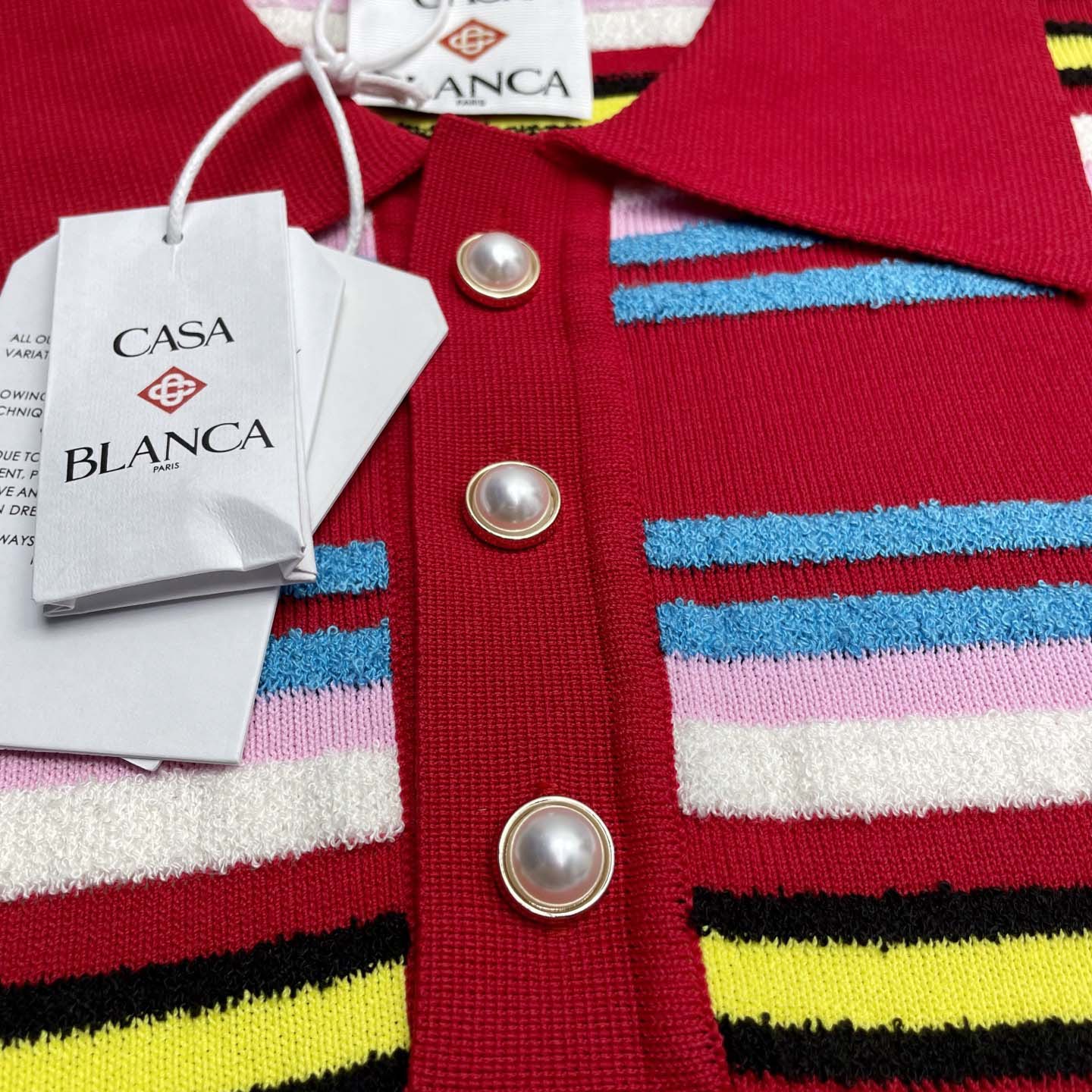 Casablanca Stripe Polo Shirt   D0097 - DesignerGu